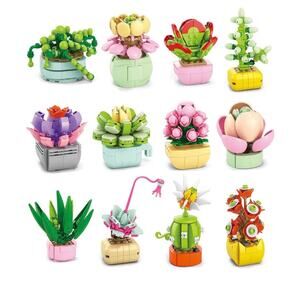 Plant Building Blocks Blind Box Set 24 Packs Mini Succulent Potted Toys DIY